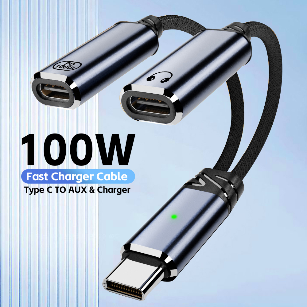 USB C Splitter 2 in 1 Headphon - Earphone Splitter Jack recension och pris