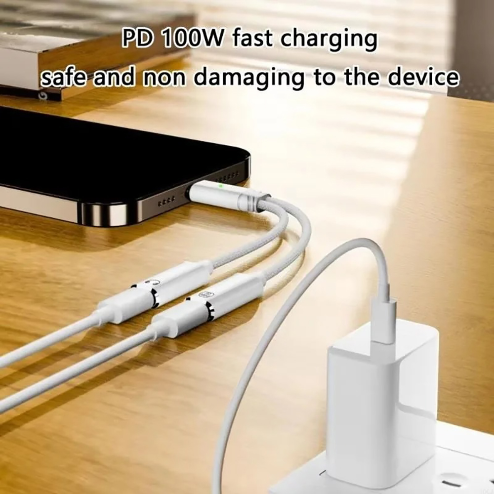 USB C Splitter 2 in 1 Headphon - Earphone Splitter Jack recension och pris