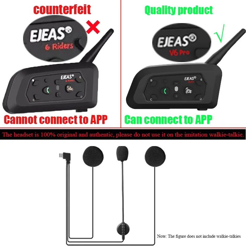 EJEAS V6 PRO+ Motorcycle Helme - Usb C Earphone recension och pris