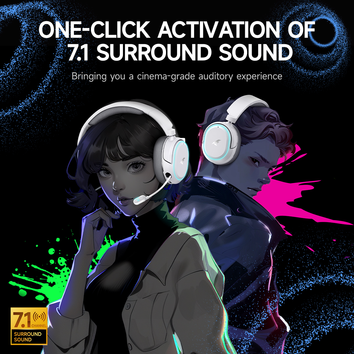 Picun G2 2.4GHz Bluetooth Wire - Gaming Headset Rgb recension och pris