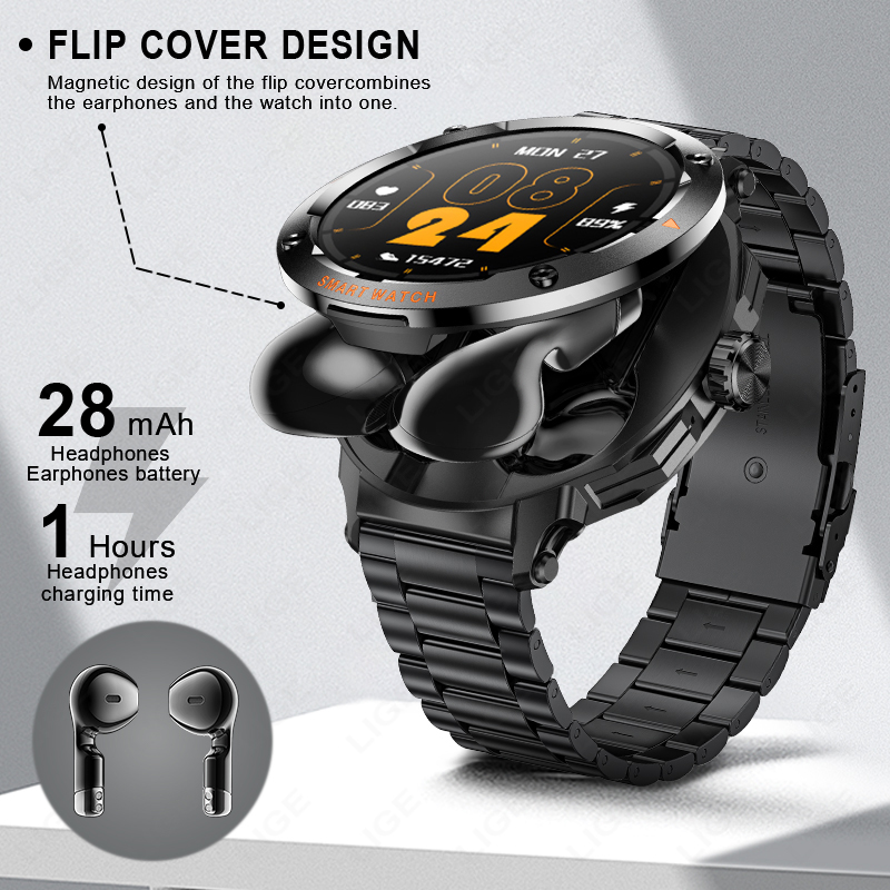 New Men's 2 In 1 Headset Smart - Earbuds Charging Case recension och pris