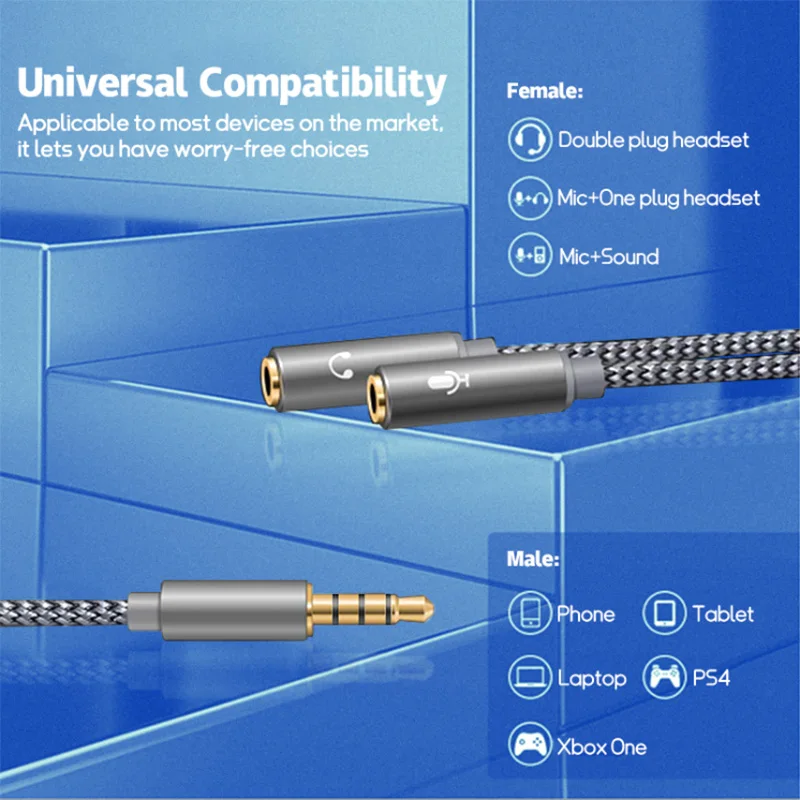 Headset splitter 3.5mm audio m - Earphone Splitter Jack recension och pris