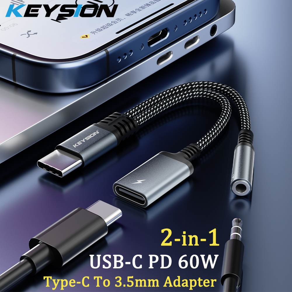 KEYSION 2 in 1 Type C to 3.5mm - Earphone Splitter Jack recension och pris